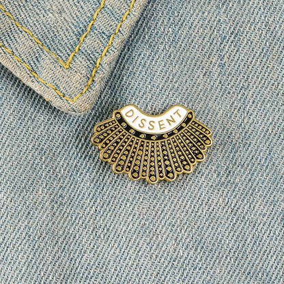 Enamel Pins - RBG Dissent Collar Pin & Female Justice Brooch V1188-CYX-DP-685