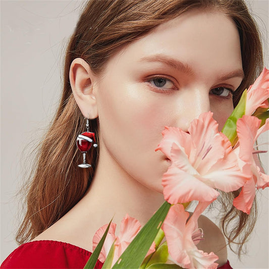 Wine Glass Earrings for Women Funny Creative Lightweight Acrylic Simulation Yellow Beer Whiskey Dangle Drop V1188-CYX-DP-836