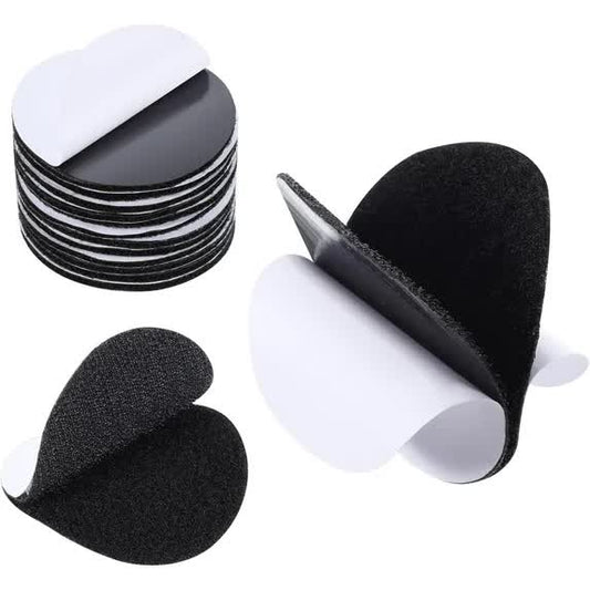 12 Pairs Round Self Adhesive Hook and Loop Tape, 2 Inch Black Nylon Self Adhesive Dots Double-Sided Adhesive V1188-CYX-J02-1427