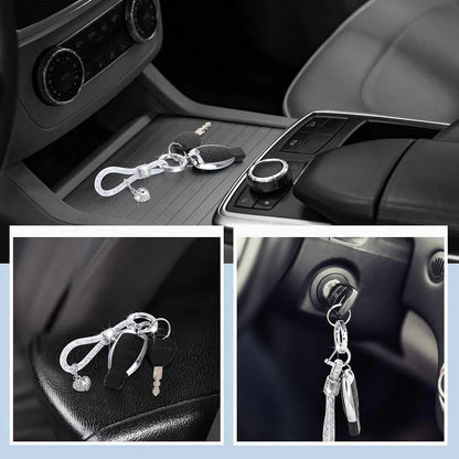 Crystal Bling Car Keychain for Women Glitter Rhinestone Keychain Ring Strap Keychain Accessories Car Key V1188-CYX-J02-1546