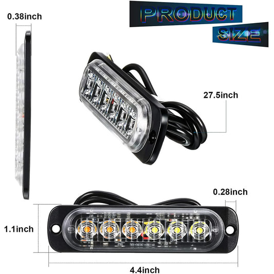 LED Amber Strobe Lights Vehicle Emergency Strobe Lights for Trucks LED Flashing Car Lights Windshield Lights V1188-CYX-J02-1627