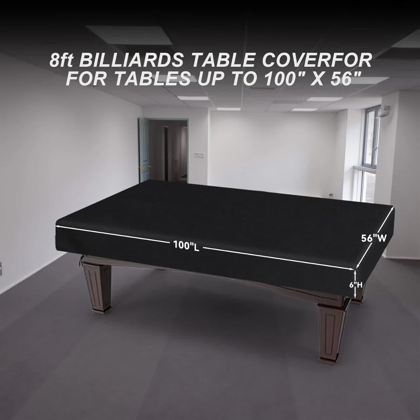 8 Feet Pool Table Cover, Waterproof & Dustproof 420D Oxford Cloth Billiard Pool Table Cover for Pool Table V1188-CYX-J02-1854