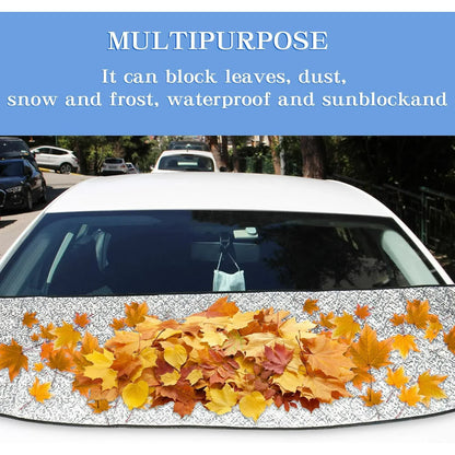 Car Front Windshield Cover Shade, 66.9"x17.7" Windshield Snow Cover for Fallen Leaf Dust and Snow, Universal V1188-CYX-J02-1883
