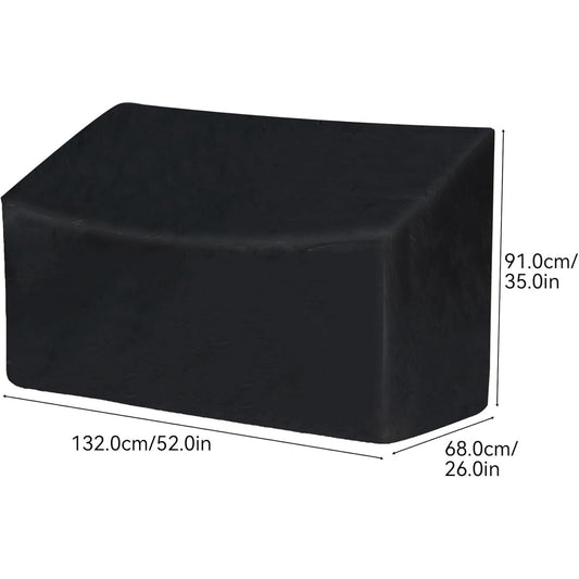Outdoor Bench Cover, 52" W x 26" D x 35" H 2-Seater Patio Bench Cover Waterproof, 210D Heavy Duty Outdoor V1188-CYX-J02-1928