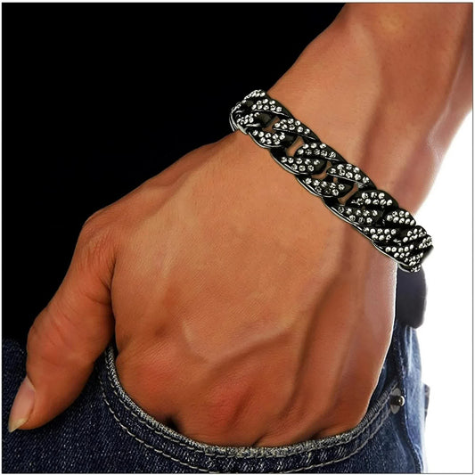 Mens Womens Cuban Link Bracelet Hip Hop Bracelet Gold Chain Bracelet Iced Out Curb Cuban 18k Gold Plated V1188-CYX-J02-2221