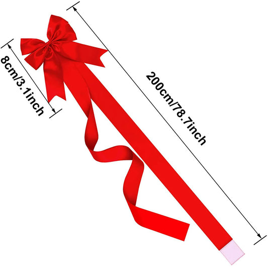 6 Pieces Christmas Cabinet Ribbons Bows Large Christmas Door Ribbon Cabinet Bows for Xmas Holidays Party V1188-CYX-J02-2719