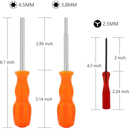 3 Pack Gamebit Security Screwdriver, 3.8mm and 4.5mm Security Screwdriver and 2.5mm Triwing Screwdriver for V1188-CYX-J02-517