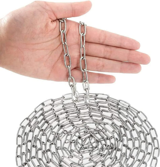 SUS304 Stainless Steel Chain Metal Chain Link Chain Small Light Duty Chain Utility Chain for Home Outdoor V1188-CYX-J02-701