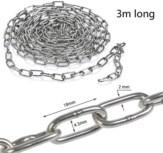 SUS304 Stainless Steel Chain Metal Chain Link Chain Small Light Duty Chain Utility Chain for Home Outdoor V1188-CYX-J02-701