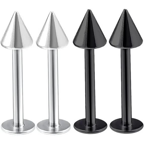 4pcs 16g Labret Stud Lip Ring Cartilage Tragus Snakebite Monroe Triple Forward Helix Conch Medusa Lobe Black V1188-CYX-J02-873