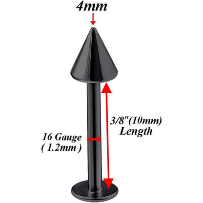 4pcs 16g Labret Stud Lip Ring Cartilage Tragus Snakebite Monroe Triple Forward Helix Conch Medusa Lobe Black V1188-CYX-J02-873