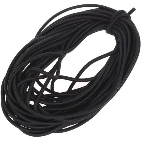 1/8-Inch (3mm) Black Heavy Stretch Round String Elastic Cord (Cut of 10 Yards) V1188-CYX-J02-887