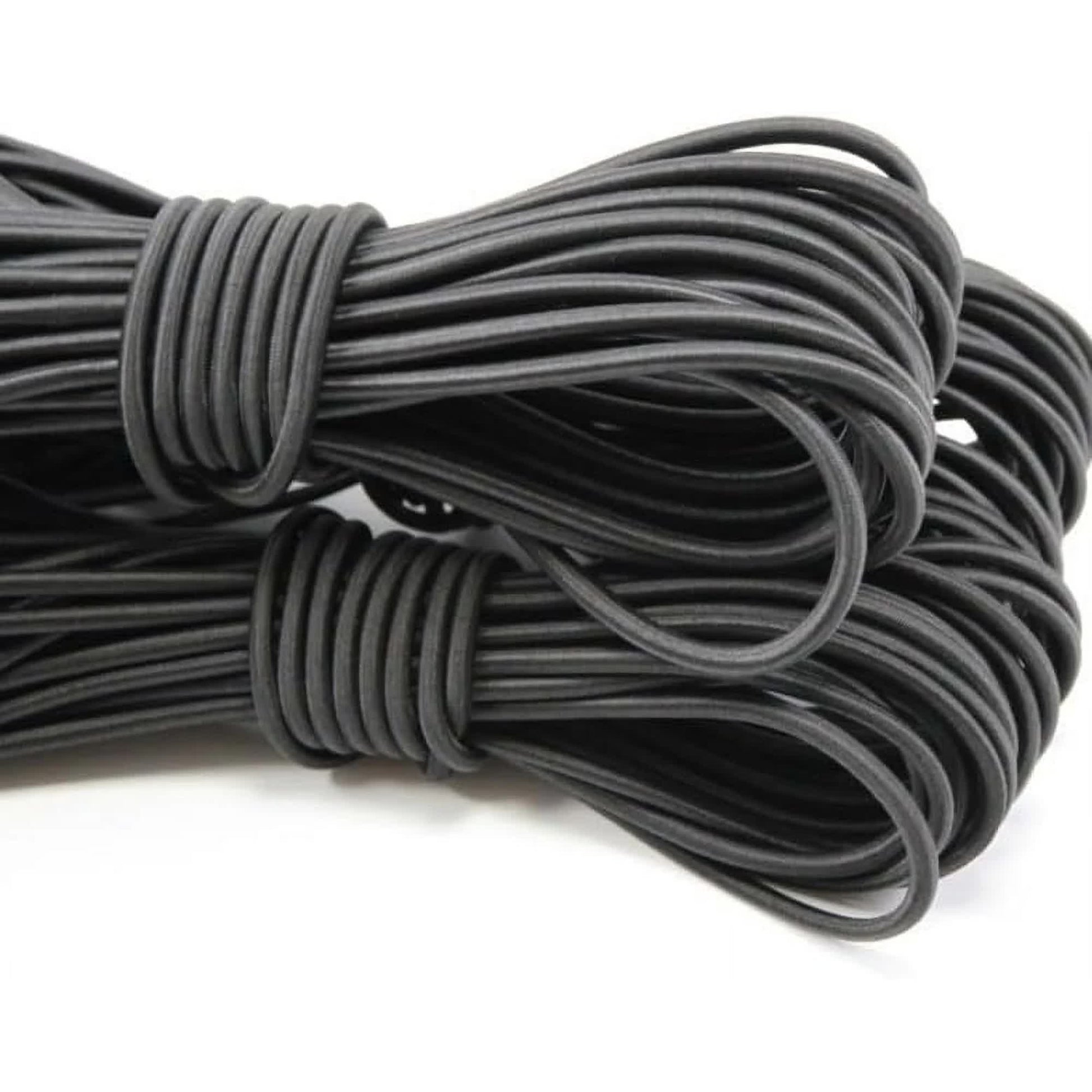 1/8-Inch (3mm) Black Heavy Stretch Round String Elastic Cord (Cut of 10 Yards) V1188-CYX-J02-887
