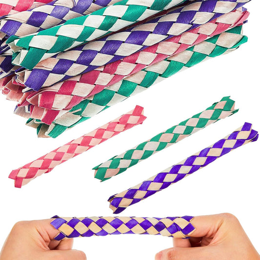 24 Pieces Chinese Finger Trap Bamboo Finger Traps PET Bird Chew Toy Birds Foraging Chopper Toy for Kids V1188-CYX-JXH-1058