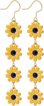 Boho Flower Dangle Earrings for Women,Chic White Yellow Drop Flower Statement Earrings Tropical Beach Jewelry V1188-CYX-JXH-1341