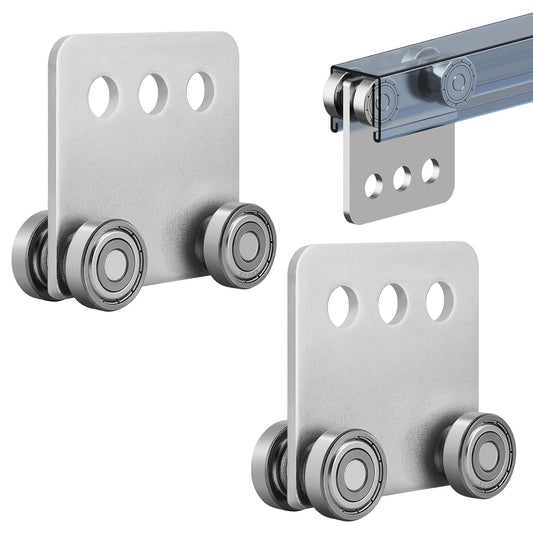 2Pcs 4 Wheel Trolley Assembly Rollers Four Bearing Trolley Assembly for 1-5/8" Wide and All 1-5/8" or Taller V1188-CYX-JXH-14