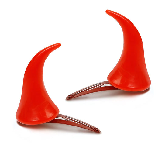 Devil Horns Hair Clips Red Horns Hair Clip Barrettes Demon Horns for Halloween Costume Cosplay Hair V1188-CYX-JXH-1578