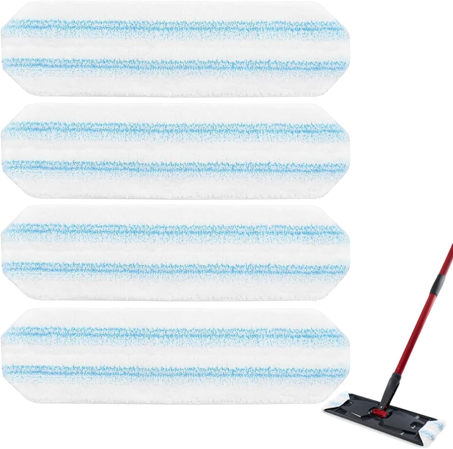 4-Pack Replacement Mop Pads for O-Cedar H2pro Flat Mop System & Vileda | O'Cedar H2 Pro Microfiber Mop Heads V1188-CYX-JXH-1871