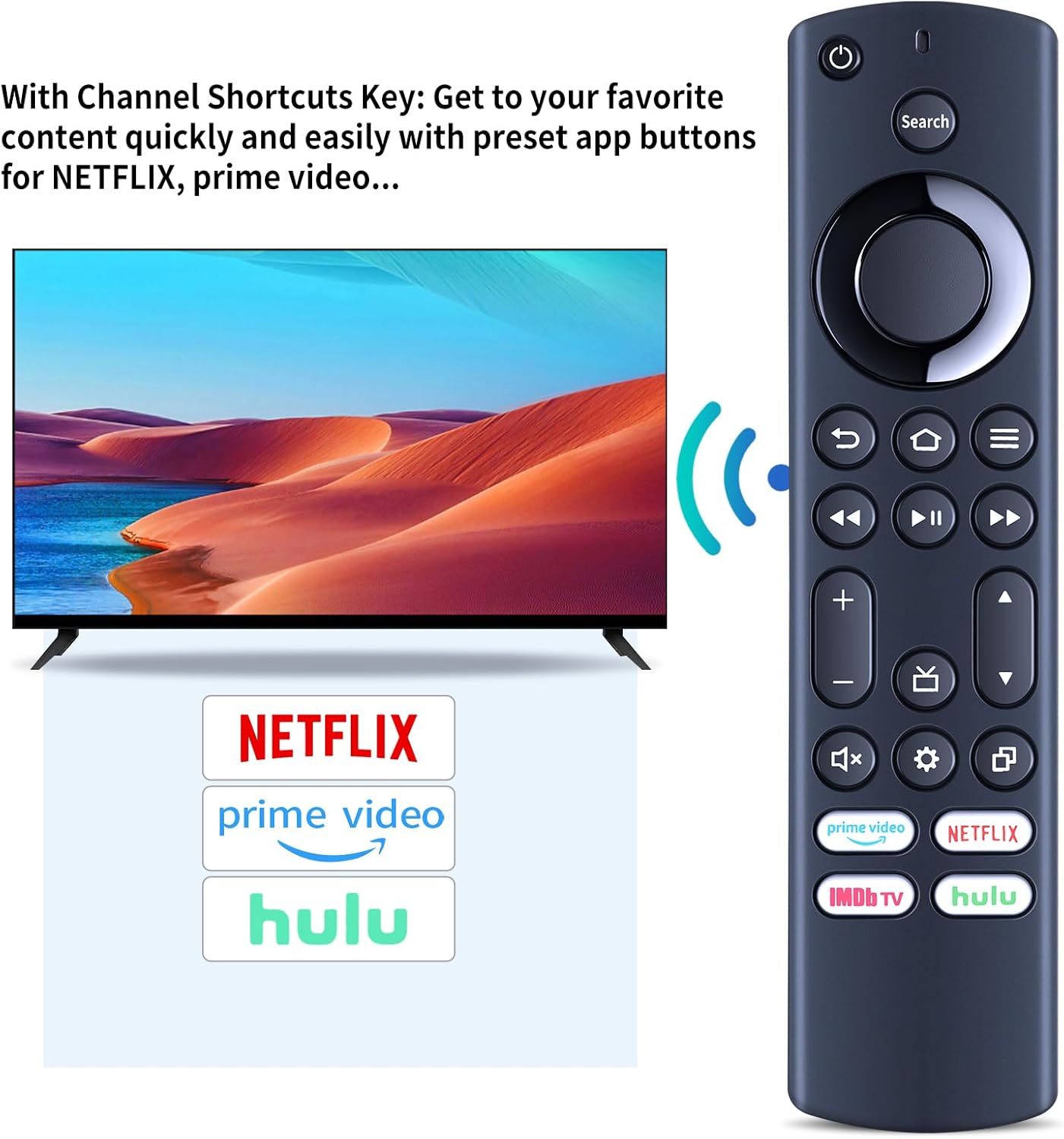 Replacement IR TV Remote Control for Insignia/Toshiba AMZ Smart TVs, Replace for NS-RCFNA-21 CT-RC1US-21 V1188-CYX-JXH-2242