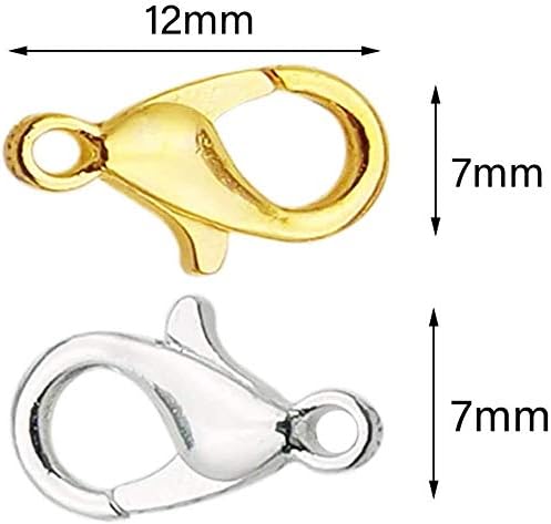50 Pieces Stainless Steel Lobster Claw Clasps, Silver & Gold Bracelet Necklace Clasps Findings for DIY V1188-CYX-JXH-476
