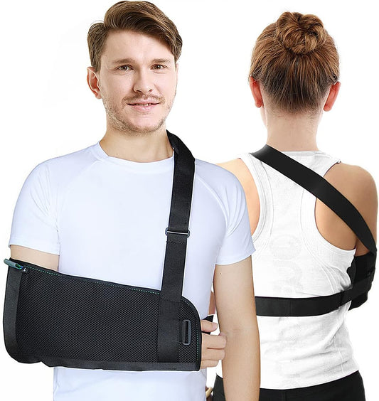 Arm Sling Shoulder immobilizer for Shoulder Injury with Back Belt Men & Women Shoulder Immobilizer Left and V1188-CYX-JXH-482