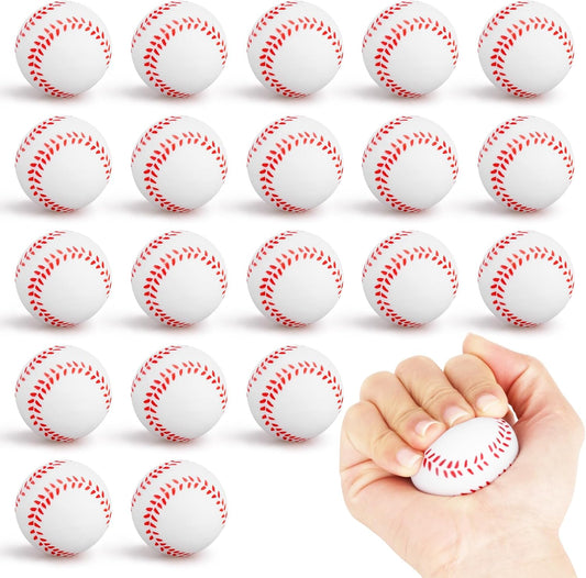 Mini Baseball Stress Ball 20 Packs Baseball Party Favors Small Foam Squeeze Anxiety Toy Sports Squishy Ball V1188-CYX-JXH-497