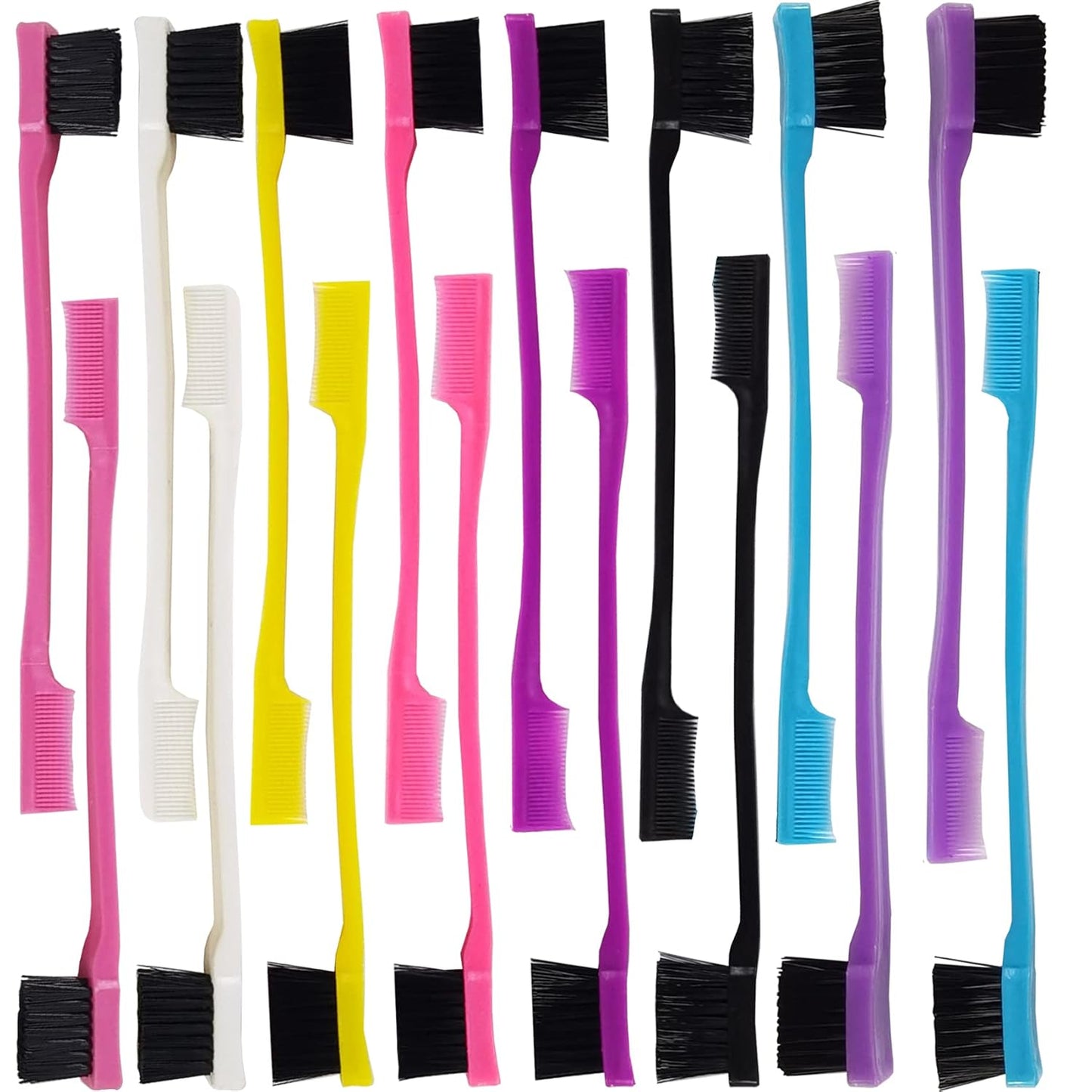 24PCS Hair Edge Brush, Double Sided Edge Control Hair Comb Eyebrow Brush Smooth Comb Grooming (8Colors) V1188-CYX-JXH-604