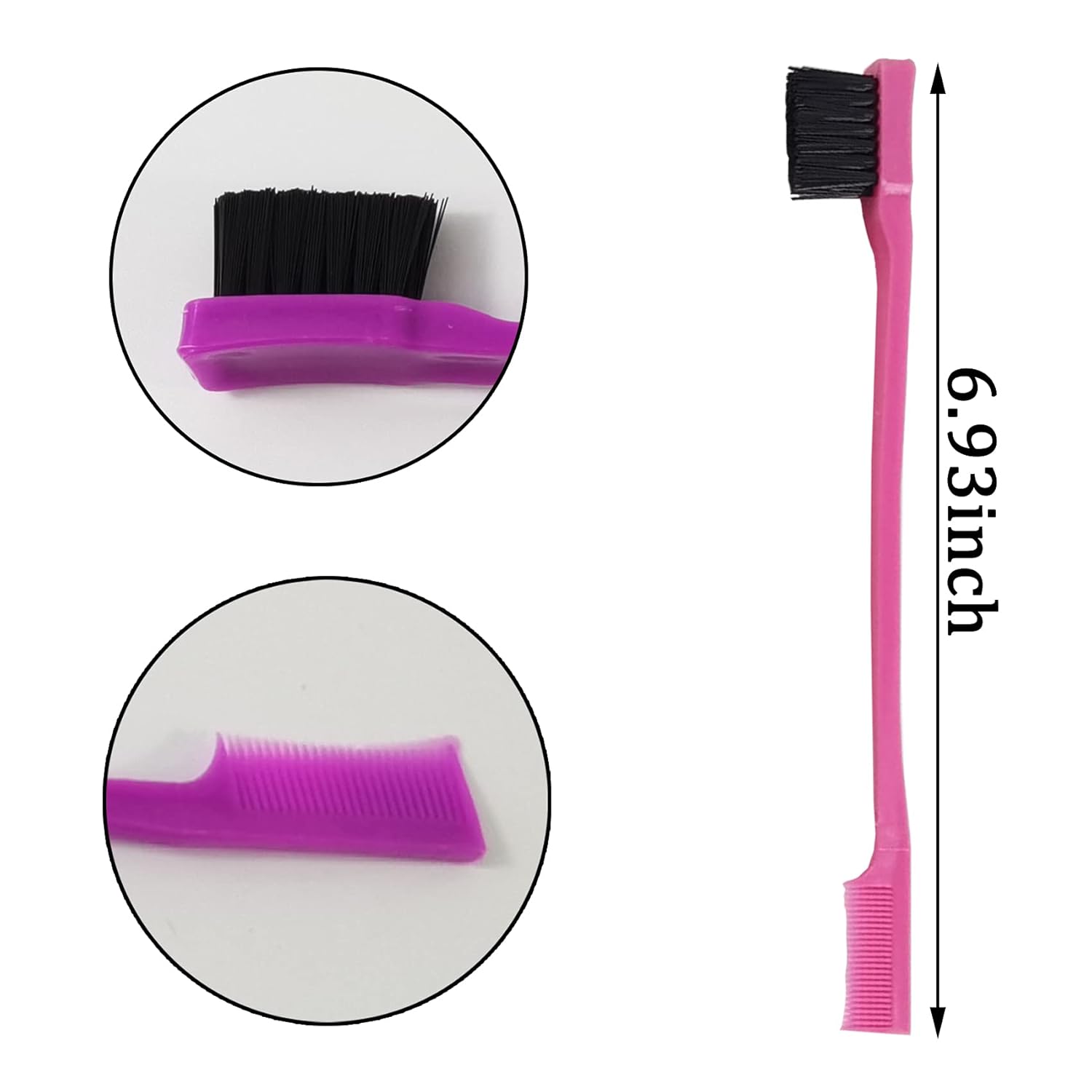 24PCS Hair Edge Brush, Double Sided Edge Control Hair Comb Eyebrow Brush Smooth Comb Grooming (8Colors) V1188-CYX-JXH-604