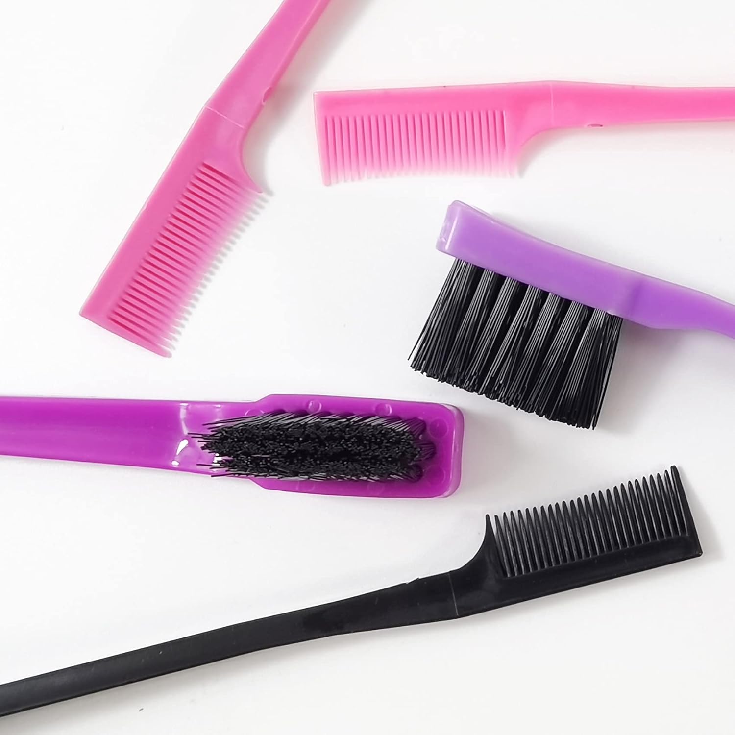 24PCS Hair Edge Brush, Double Sided Edge Control Hair Comb Eyebrow Brush Smooth Comb Grooming (8Colors) V1188-CYX-JXH-604