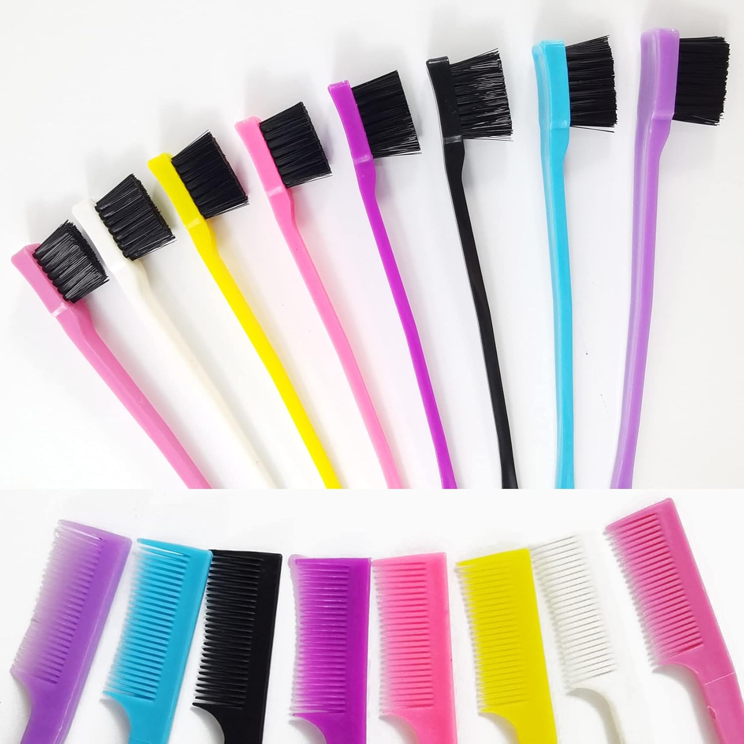 24PCS Hair Edge Brush, Double Sided Edge Control Hair Comb Eyebrow Brush Smooth Comb Grooming (8Colors) V1188-CYX-JXH-604