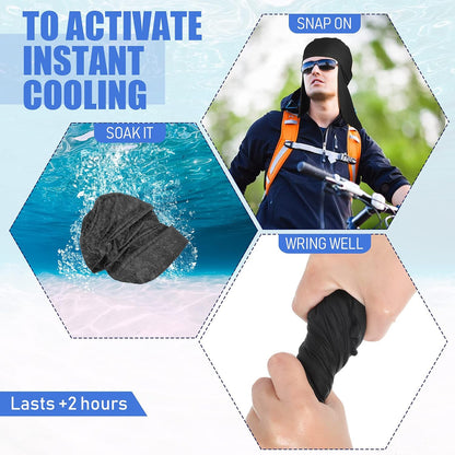 Helmet Liner with Neck Mask, Cooling Skull Cap Sweat Wicking Cap with Tail Sun Cycling Running Neck V1188-CYX-JXH-992