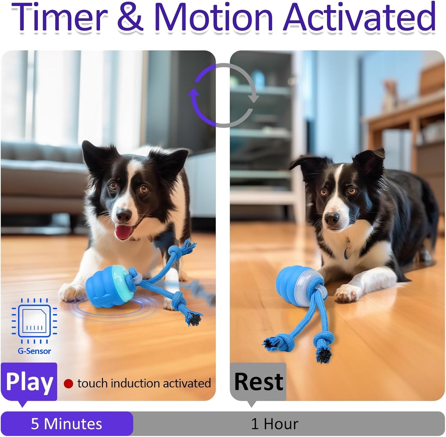 Interactive Dog Toys with Motion Activated, Squeaky Dog Toy Active Rolling Ball Wicked Ball for Daily V1188-CYX-LHJ-1260