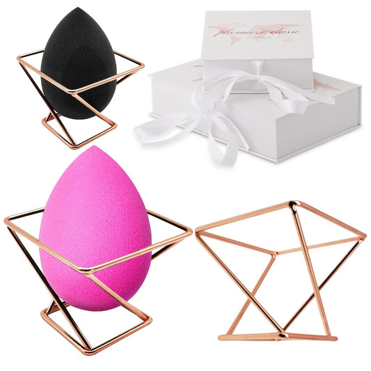 Beauty Sponge Holder - Rose Gold Foundation Beauty Blender Holder - Makeup Brush Organizer Rack Case - Vanity V1188-CYX-LHJ-140