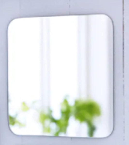Glass Square Bathroom Wall Hanging Mirror with Two Side Tapes (Multicolour, 20x20 cm, 7 7/8x7 7/8 Inch), V1188-CYX-LHJ-1551