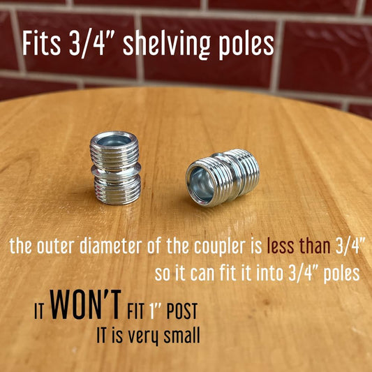 Vega 4-Pack Small Threaded Pole Connectors for 3/4" Shelving Posts, Industrial Style, Wire Rack Shelving V1188-CYX-LHJ-1569