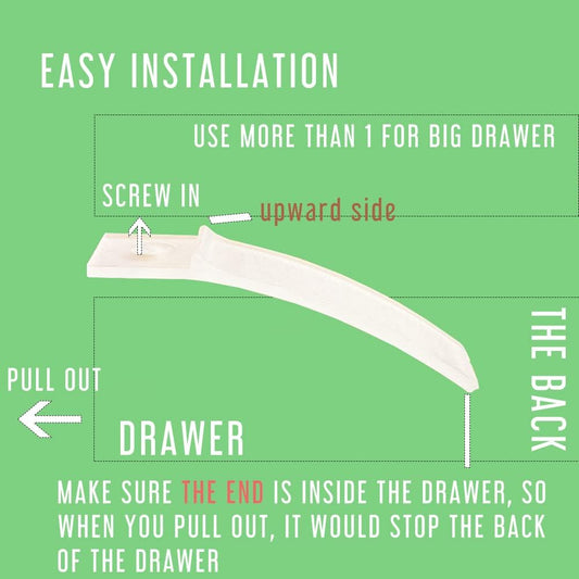 LLERRA Hard Plastic Drawer Stops with Screws, Clear Non-Slip Drawer Stop Hardware Replacement for Dresser V1188-CYX-LHJ-1583