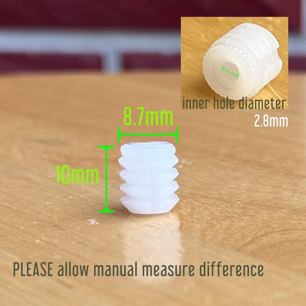 100 Pieces 8.75 x 10 mm Plastic Hinge Dowel Inserts Replacement Anchors for Kitchen Cabinet Bathroom Locker V1188-CYX-LHJ-1597