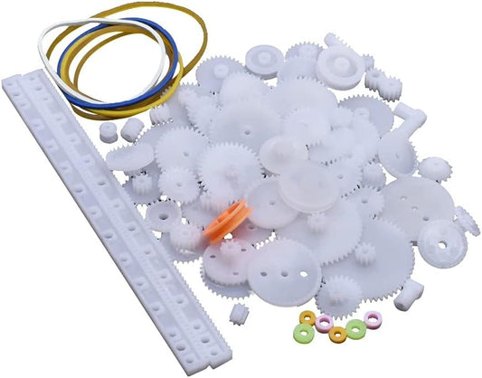 75pcs Mixed Plastic Gearbox Rack Pulley Belt Worm Gear Single & Double-Gear 8-56 Teeth DIY Tool for Robot V1188-CYX-LHJ-1697