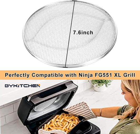Stainless Steel Spatter Shield for Ninja Fg551 Foodi Smart XL Grill, Ninja XL Grill Accessories, Air Fryer V1188-CYX-LHJ-1880