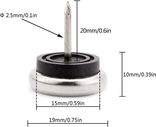 20pcs Round Heavy Duty Furniture Pads, Nail On Furniture Sliders Hardwood Floor Protectors Metal Nail On V1188-CYX-LHJ-1974