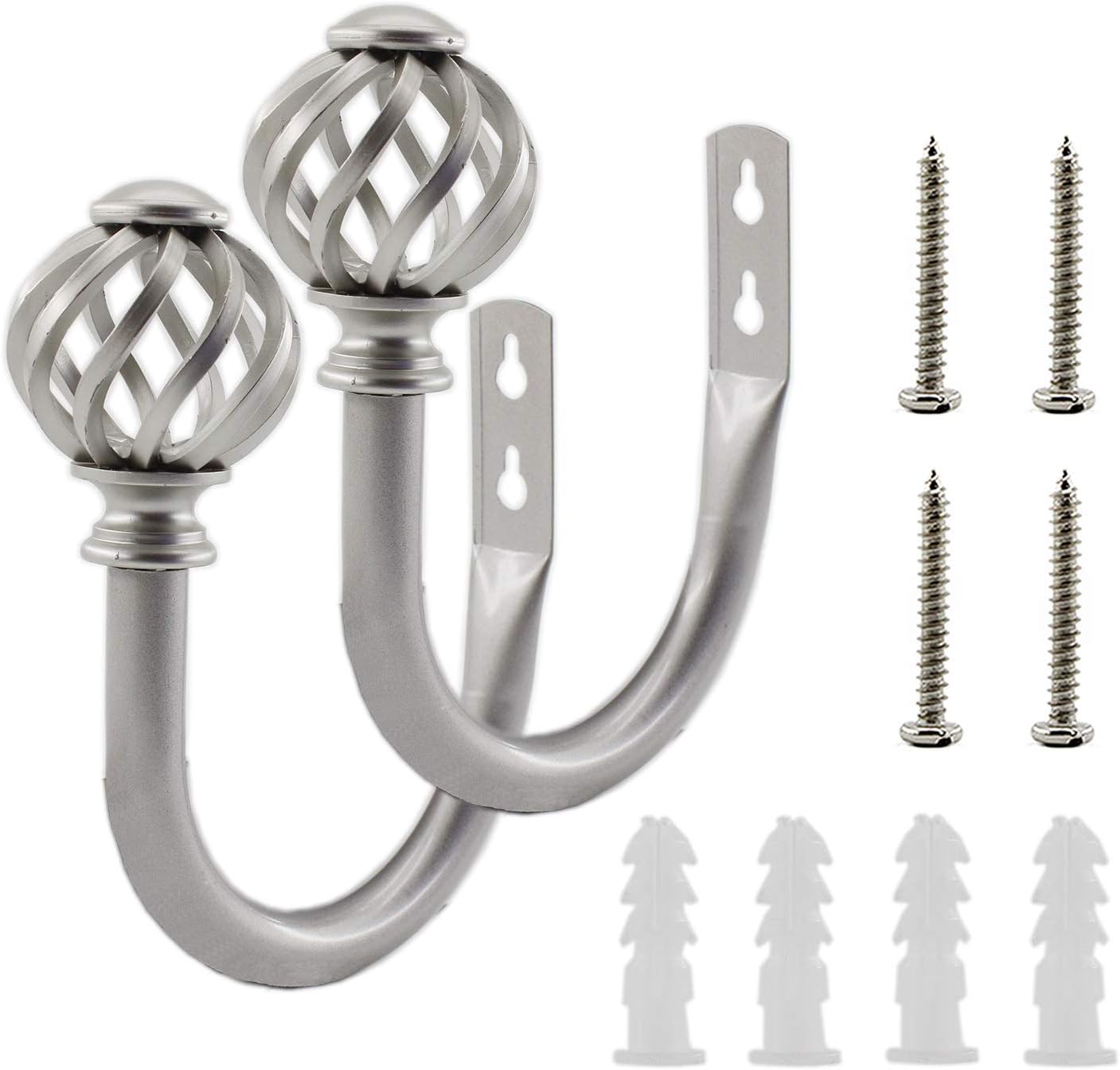 2 Pack Curtain Holdbacks, U Shaped Wall Mounted Curtain Tieback Hooks Drapery Tiebacks Decorative Curtain V1188-CYX-LHJ-1984