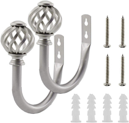 2 Pack Curtain Holdbacks, U Shaped Wall Mounted Curtain Tieback Hooks Drapery Tiebacks Decorative Curtain V1188-CYX-LHJ-1984