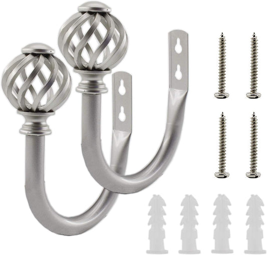 2 Pack Curtain Holdbacks, U Shaped Wall Mounted Curtain Tieback Hooks Drapery Tiebacks Decorative Curtain V1188-CYX-LHJ-1984