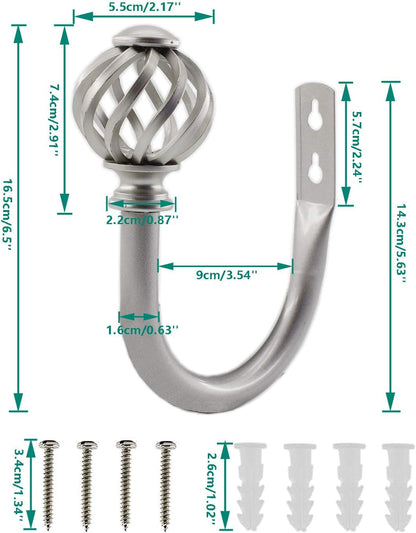 2 Pack Curtain Holdbacks, U Shaped Wall Mounted Curtain Tieback Hooks Drapery Tiebacks Decorative Curtain V1188-CYX-LHJ-1984