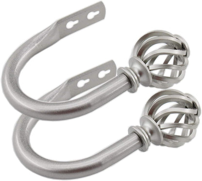 2 Pack Curtain Holdbacks, U Shaped Wall Mounted Curtain Tieback Hooks Drapery Tiebacks Decorative Curtain V1188-CYX-LHJ-1984