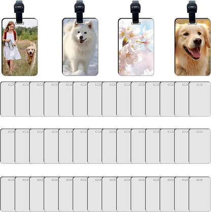 40 Pcs Luggage Tag Blanks - Rectangle Bulk with Belt - MDF Bag Tags - Heat Transfer Double Sides - Keychain V1188-CYX-LHJ-2083