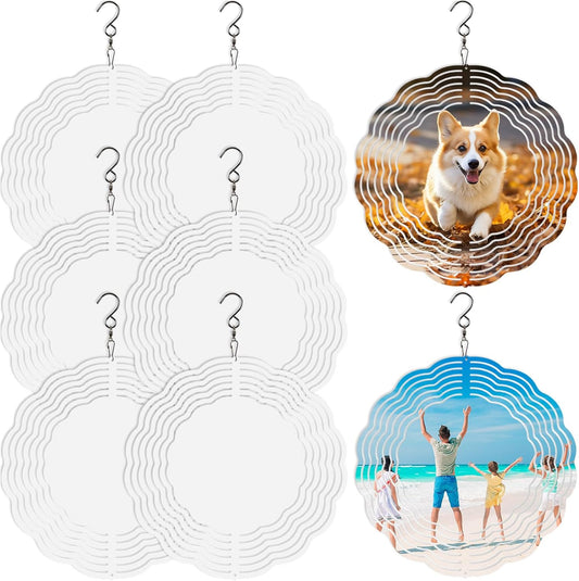 8 Pcs Sublimation Wind Spinner Blanks 8 Inch Bulk Aluminum Metal Sublimation Blanks Product Heat Press V1188-CYX-LHJ-2093
