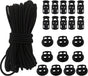 20pcs Plastic Cord Locks with 1/8-Inch 50ft Elastic Cord Heavy Stretch Round String, 10Pcs Sing-Hole, 10pcs V1188-CYX-LHJ-2116