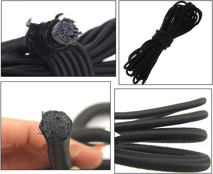 20pcs Plastic Cord Locks with 1/8-Inch 50ft Elastic Cord Heavy Stretch Round String, 10Pcs Sing-Hole, 10pcs V1188-CYX-LHJ-2116