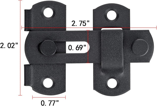 2 Packs Barn Door Latches, 2.75" x 2.02" Matte Black Stainless Steel barn gate flip Door Latch Bi-fold Door V1188-CYX-LHJ-214